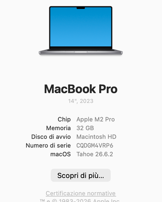 MacBook M2 32GB RAM, 512GB SSD, 2023 con AppleCare