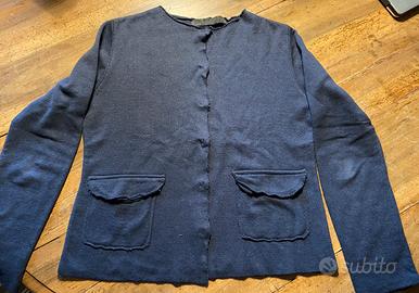 Cardigan in maglia blu MR Massimo Rebecchi