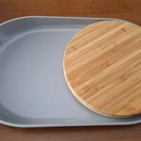 Vassoio ovale con tagliere in bamboo