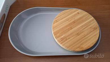 Vassoio ovale con tagliere in bamboo