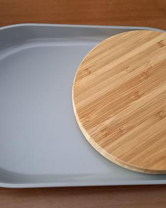 Vassoio ovale con tagliere in bamboo