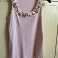 Top canotta gioiello a spalla larga, lukylú