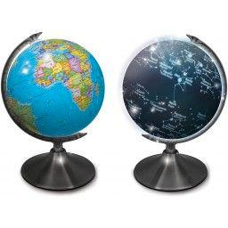 Mappamondo geografico e planetario luminoso