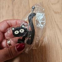 Gatto nero portafoto.Nuovo