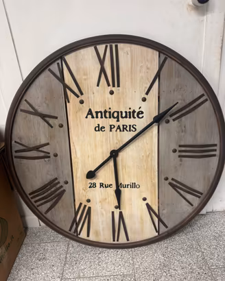 Orologio da parete in legno e corten