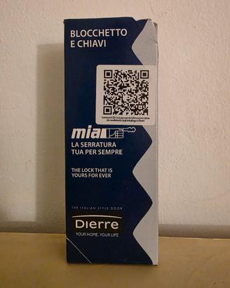 Blocchetto e chiavi per porta blindata DIERRE