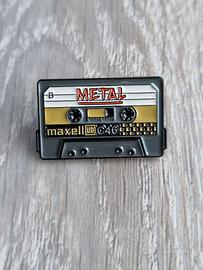 Spilla Metal cassetta vintage pin badge brooch