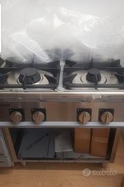 CUCINA 4 FUOCHI GAS TECNOINOX GHISA INOX GARANZIA