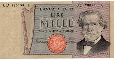 Banconota da 1000 lire "Verdi" del 1981