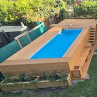  Piscina fuoriterra rivestimento in legno