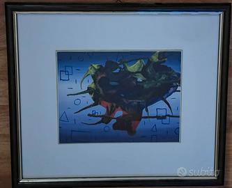 Dipinto + Riproduzione sul tessuto a mano a telaio