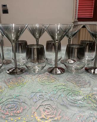 set di 12 bicchieri da cocktail fume' 