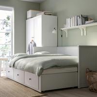 Struttura letto divano/3 cassetti, bianco, 80x200