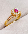 Anello in oro 18 Kt con Rubino e diamanti certific