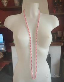 Collana lunga perle rosa