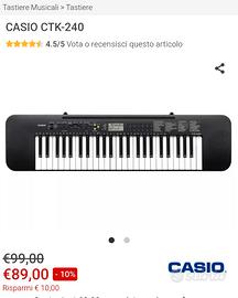 Pianola piano Casio ctk 240