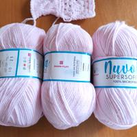 Lana in microfibra rosa 100% soffice