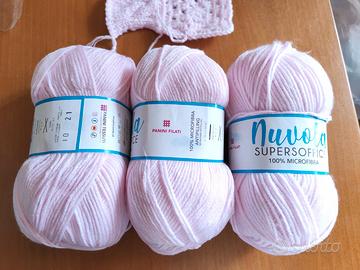 Lana in microfibra rosa 100% soffice