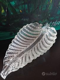 Centrotavola foglia vetro di Murano