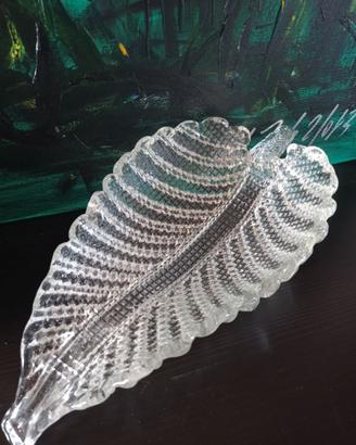 Centrotavola foglia vetro di Murano