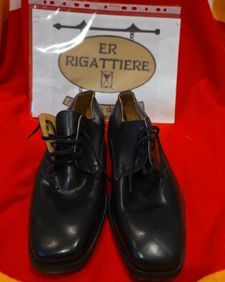 ER-STOCK-173 # SCARPE TG:44 NERE VERO CUOIO S/SCA