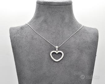 Collana cuore e diamanti Ct 0,58