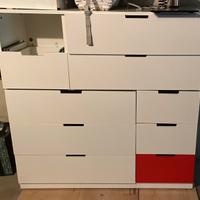 Cassettiera Ikea Nordli bianca 120x120x43
