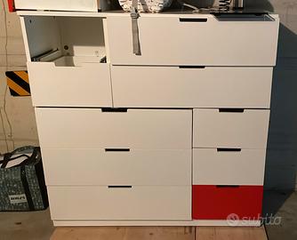 Cassettiera Ikea Nordli bianca 120x120x43