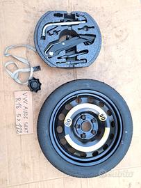 ruotino 125/70 r16 vw audi kit attrezzi 