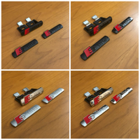 Kit 3 pezzi logo stemma Audi S line nero o argento