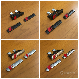 Kit 3 pezzi logo stemma Audi S line nero o argento