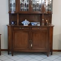 credenza con alzata in vetro