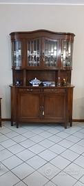 credenza con alzata in vetro