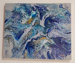 Fluid Art quadro astratto Opera unica