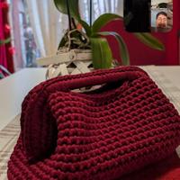 clutch bag handmade borgogna