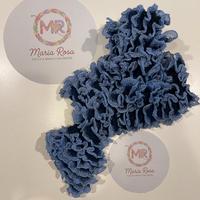 Sciarpa arricciata toni blu fatta a mano