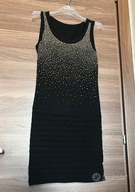 Vestitino S donna  in cotone nero con brillantini