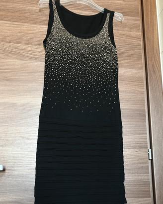Vestitino S donna  in cotone nero con brillantini