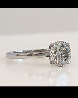 anello solitario Diamante 1.51 ct oro bianco IGI 