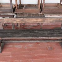 Panca in legno massiccio con schienale 210 cm