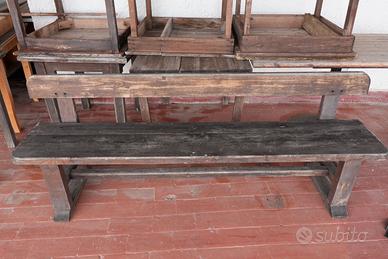 Panca in legno massiccio con schienale 210 cm