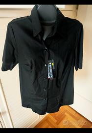 camicia nera mezze maniche unisex