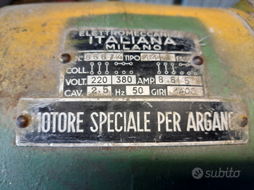 Motore speciale per argano