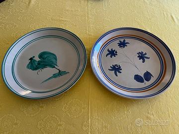 Due piatti grandi in ceramica di Caltagirone