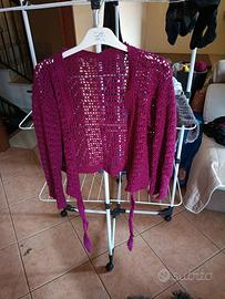 Maglia aperta avanti in cotone lavorazione ad unci