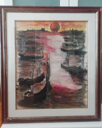 quadro olio su tela Laguna di Venezia firmato