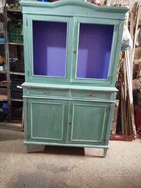 credenza anni 70 dipinta verde sicilia intatta