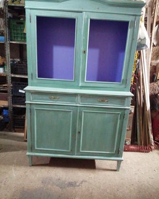 credenza anni 70 dipinta verde sicilia intatta