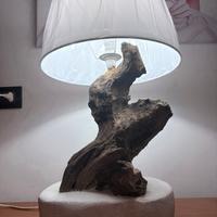 Abat jour artigianale in legno di ulivo