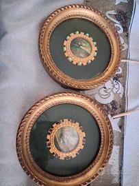    2 miniature in cornice dorata 
